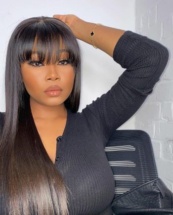 100% Human Hair Wig with Bang