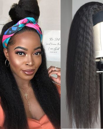 Human Hair Kinky Headband Wig
