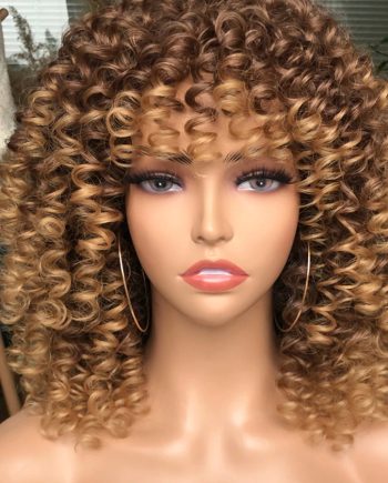 Synthetic Hair Curly Wig with Bang